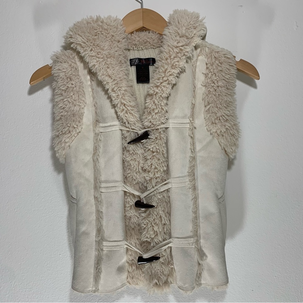 J J BASICS vest with hoodie